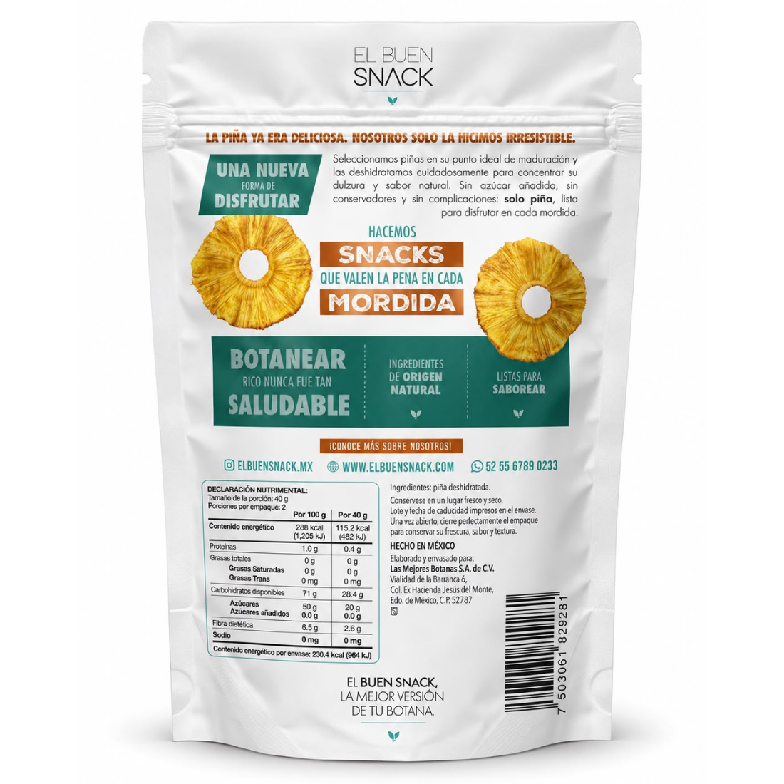 Piña deshidratada