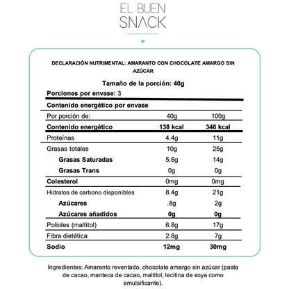 Amaranto con chocolate